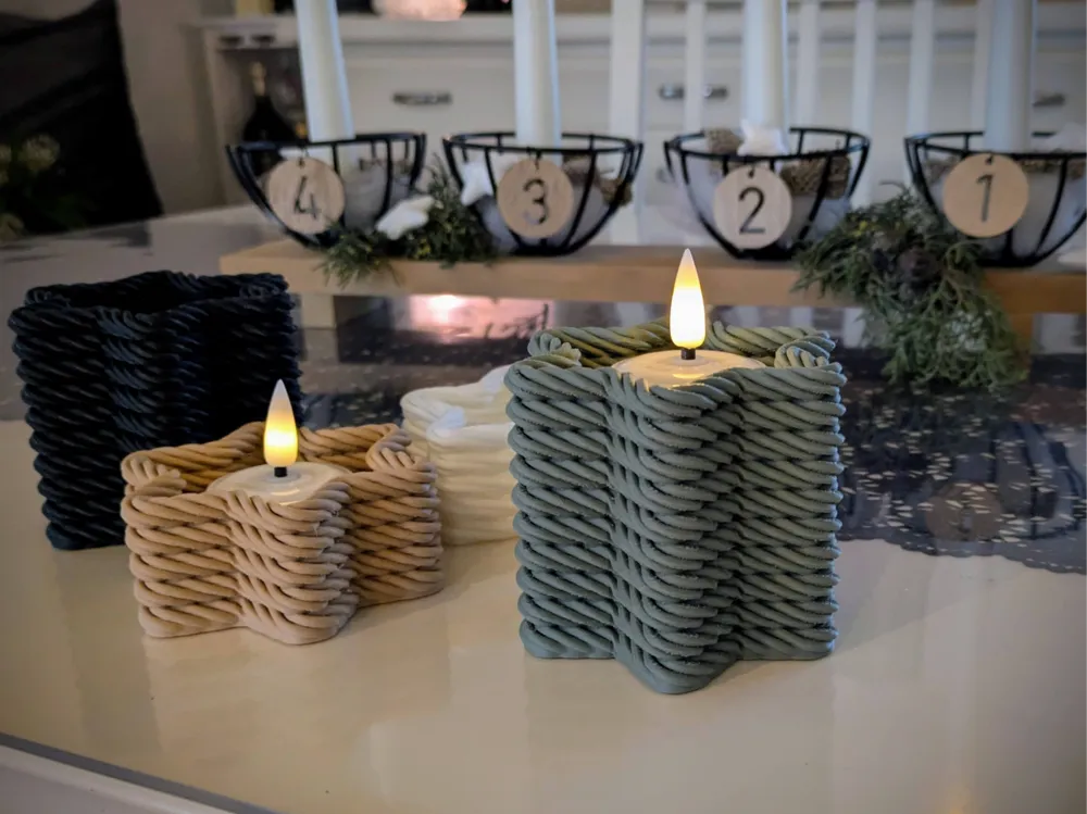 Rope Star Tealight Holder (Set of 3)