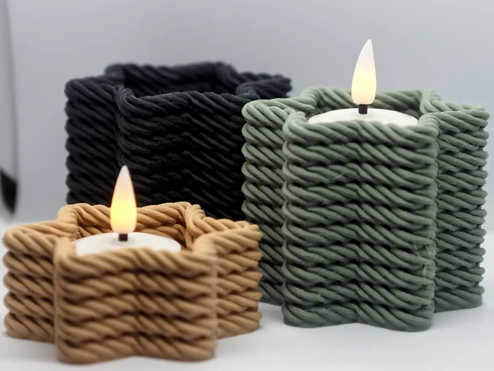 Rope Star Tealight Holder (Set of 3)