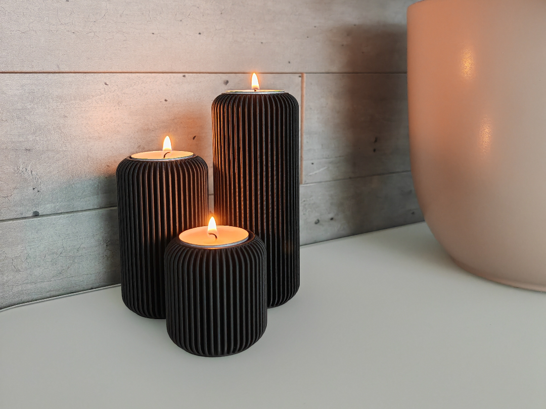 Ribbed Modern Tealight Holder