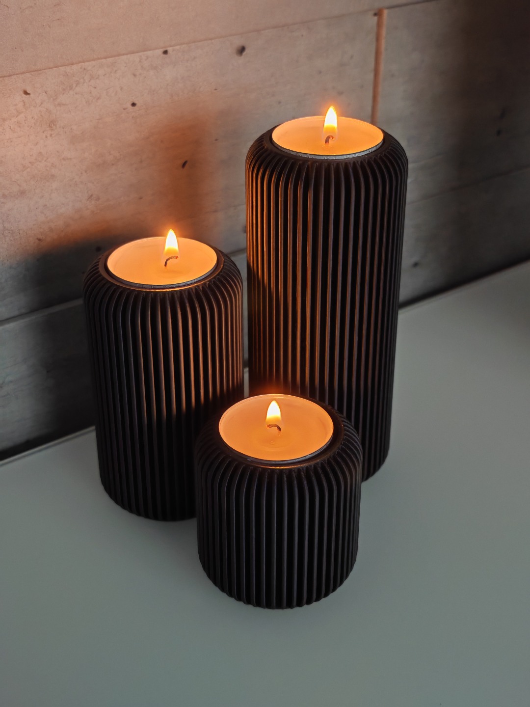 Ribbed Modern Tealight Holder