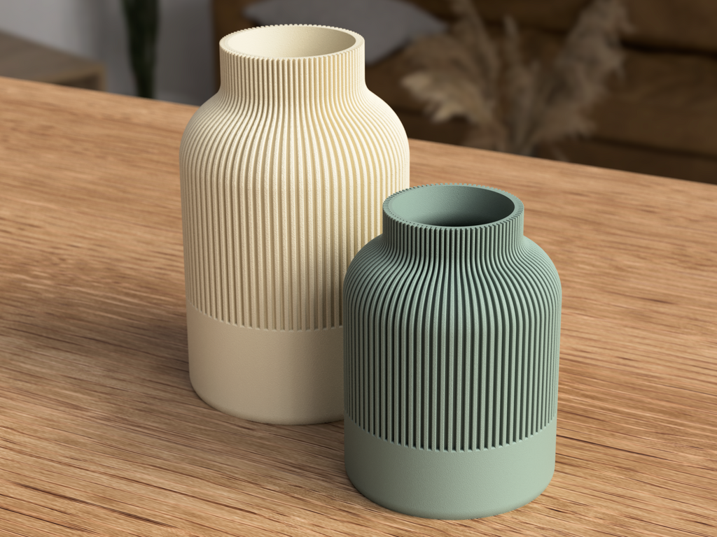 Japandi Ribbed Vase