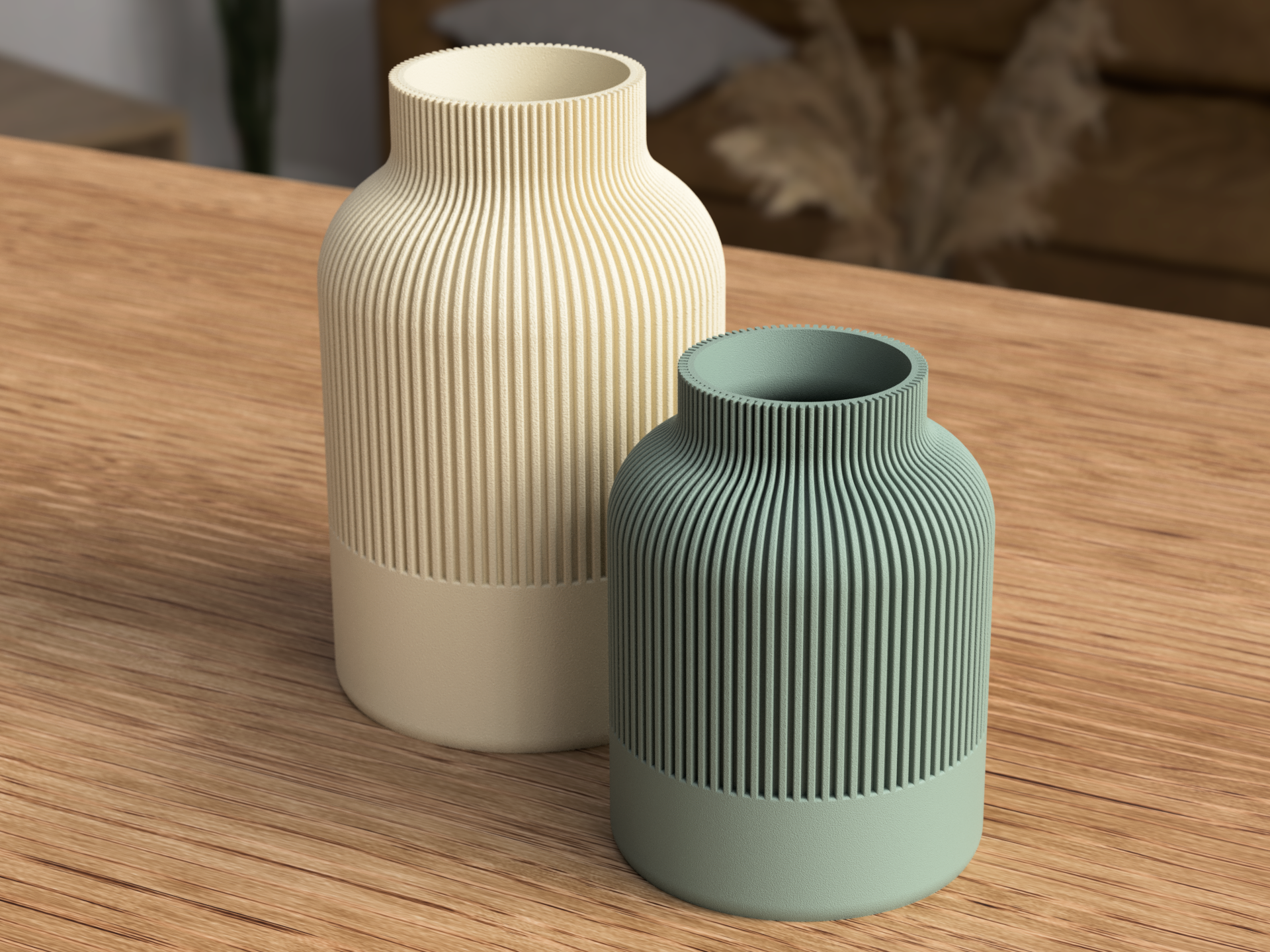 Japandi Ribbed Vase