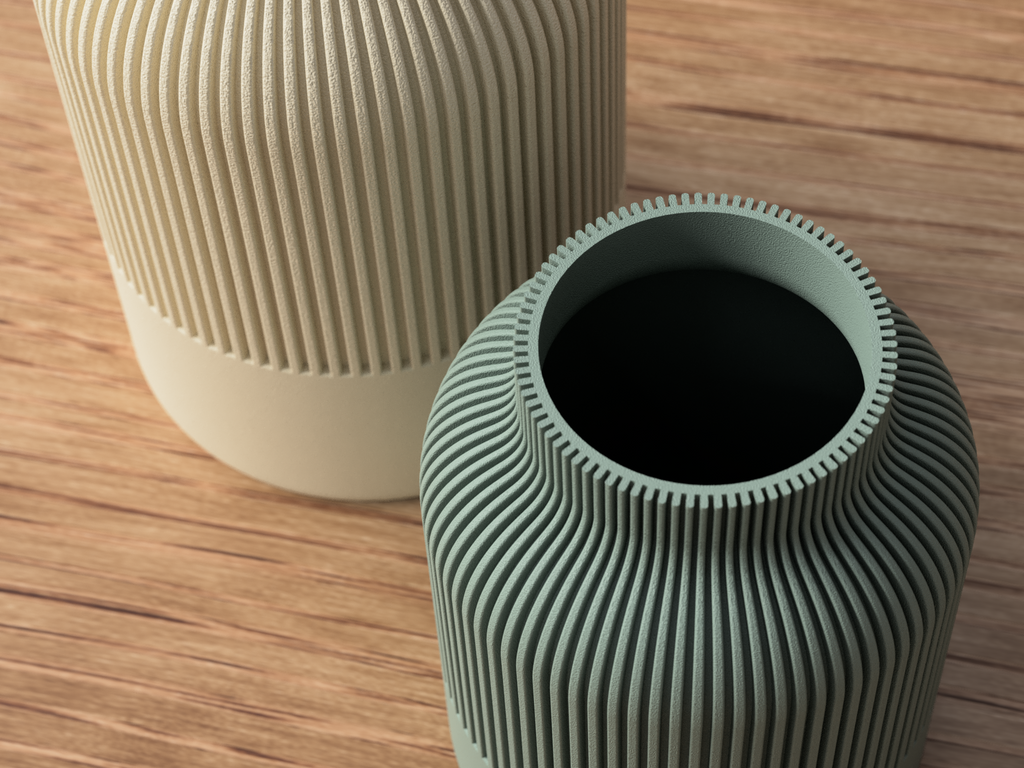 Japandi Ribbed Vase