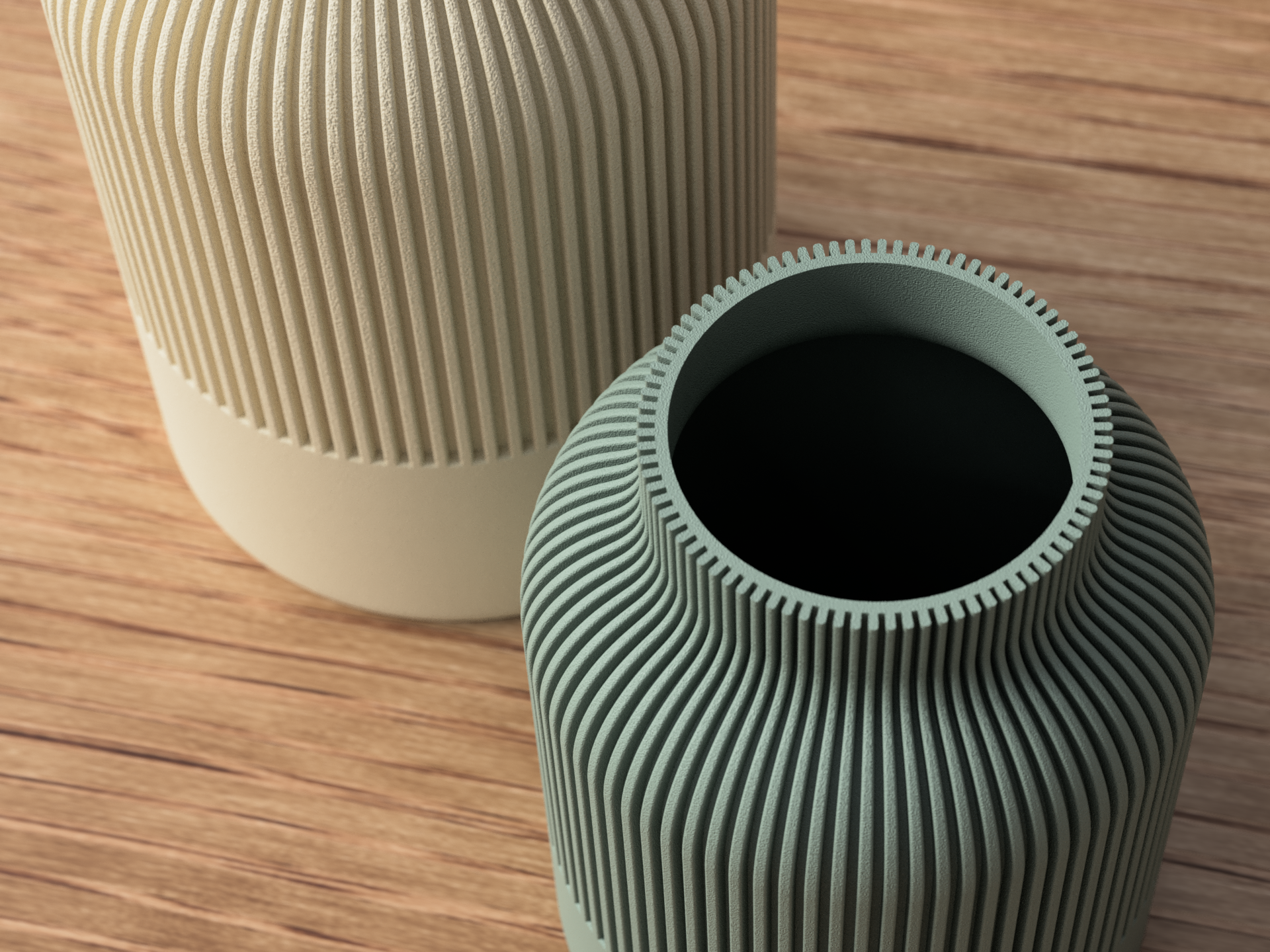 Japandi Ribbed Vase