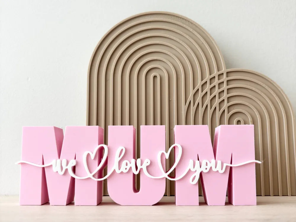 Mum We Love You Sign and Candle Holder