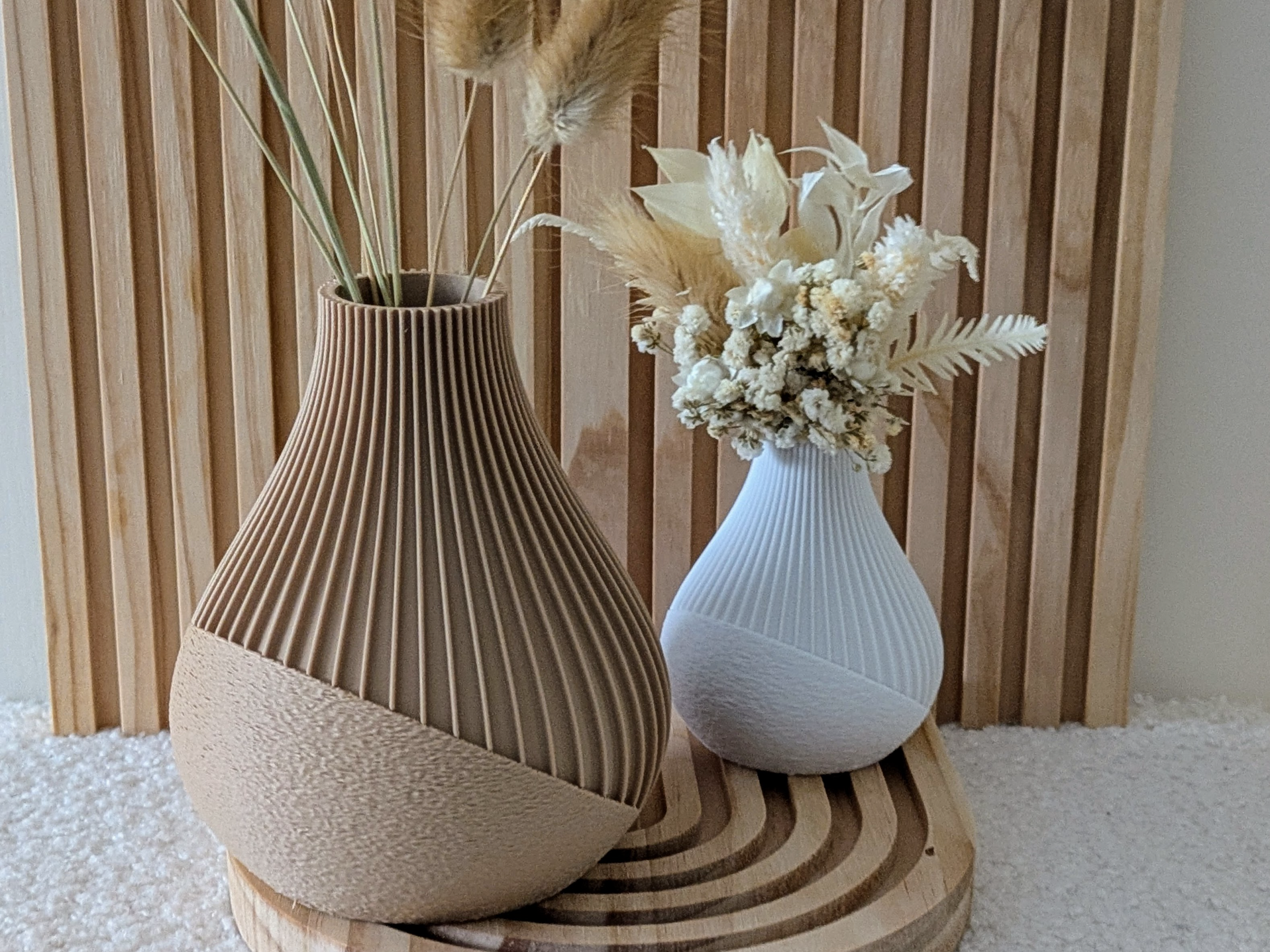 Dual Texture Ribbed Vase