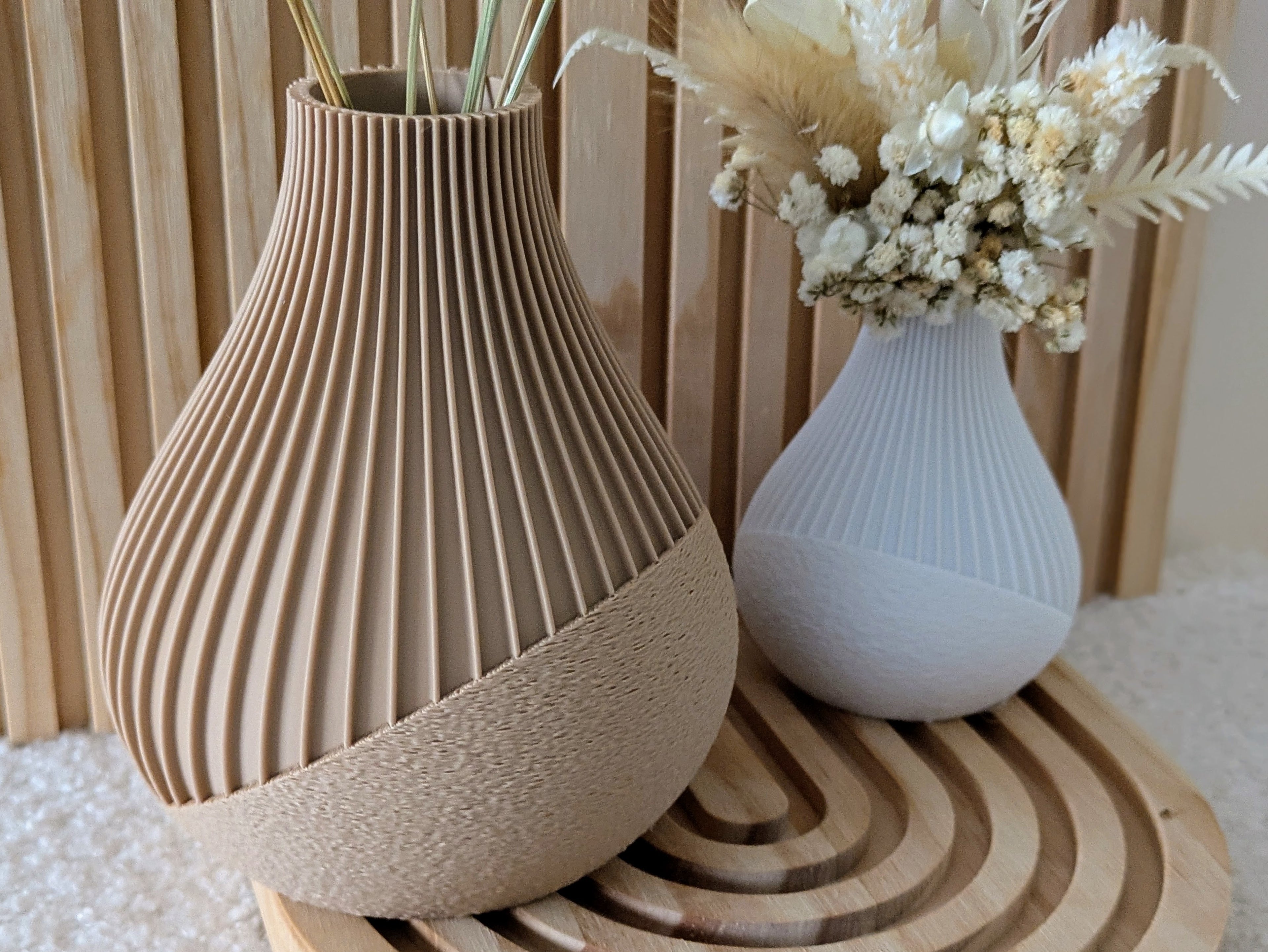 Dual Texture Ribbed Vase