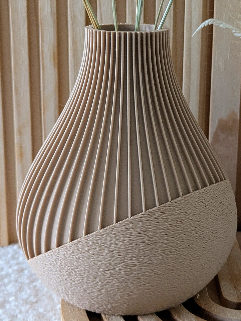 Dual Texture Ribbed Vase